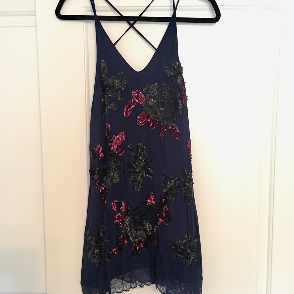 Free people sequin floral dress size small